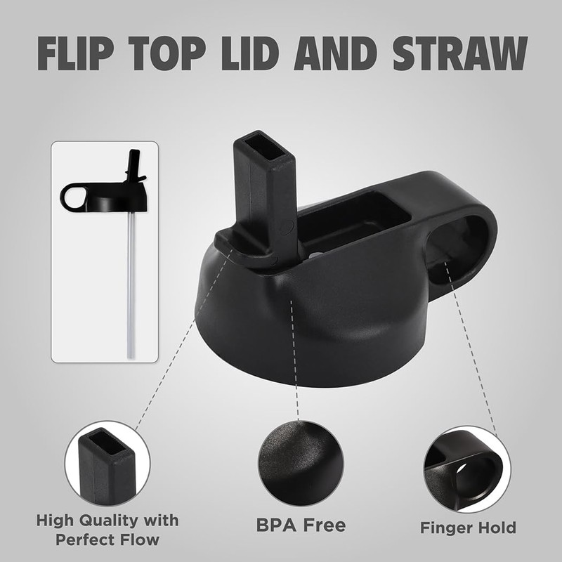 Replacement Flip Top Lid and Straw for Shop4Ever Insulated Stainless