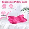 Eychei Satin Pillowcase for Cervical Pillow, Hot Pink Silky Cervical
