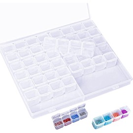 Sorting Box, Storage Box, 56 Compartments, Transparent Box, Bead Box, Plastic Box, Tool Box, Assortment Box, Jewellery Organiser for Storage, Pearls, Nail Art, Rhinestone, Nail Accessories