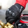 WTACTFUL Goatskin Leather Carbon Knuckle Motorcycle Gloves for Men &