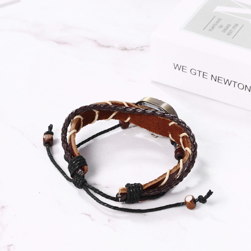 JewelryWe Womens Leather Wristwatch Multi-Layer Bohemia Bracelet Watch Classic Weave