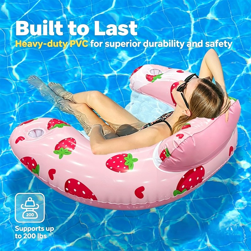 Inflatable Pool Float Chairs -Floating Pool Chair Lounge Floats for
