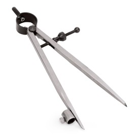Uccellino Drafting Compass, Architectural Compass, Spring with Pen Holder, Scuff Scratches, Leather Craft Dividers (300mm)