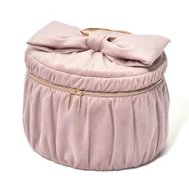 Francfranc Large Velour Ribbon Vanity Pouch, Pink