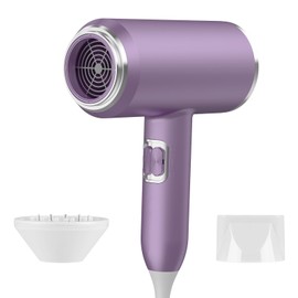 Oskuglin Haartrockner, 2400 W tragbarer Ionen Haarfön, Salon Haarfön mit Heiß-/Kalttasten, Düsen, professioneller leichter Haartrockner für Zuhause, Salon, Reisen (Lila 1)