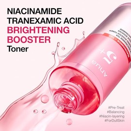 Anua Niacinamide Tranexamic Acid Brightening Booster Toner, tóner ligero de esencia rosa para el cuidado de las manchas oscuras, brillo y claridad de 
