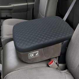 Zxiaochun Center Console Cover Compatible with 2002-2012 Dodge Ram 1500 2500 3500 Jump Seat Console, Armrest Lid Leather Protective Covering (Black)