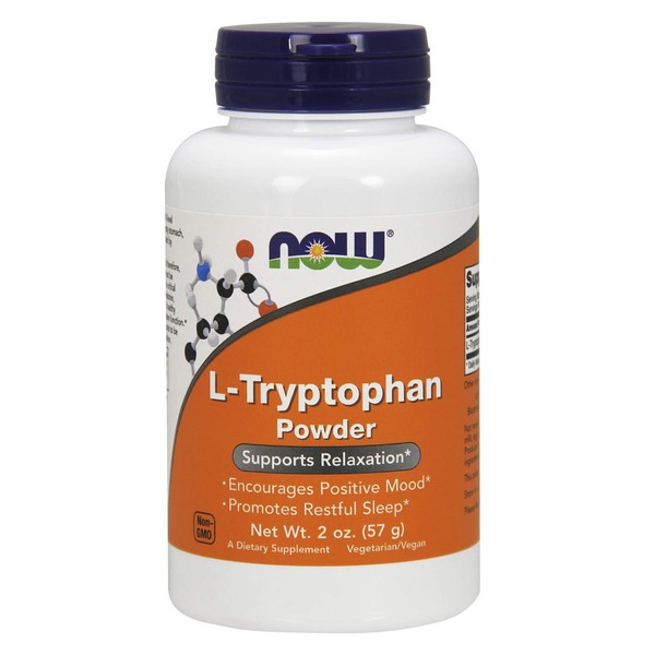 NOW Supplements, L-Tryptophan Powder, Free-Form, Supports Relaxation*, Amino Acid, 2-Ounce