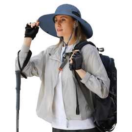 Peicees UPF 50+ Beach Hat Women Sun Hat Female Safari Hats Beach Hats for Women Packable, Dark Blue