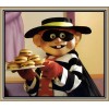 1970's McDonalds Restaurant THE HAMBURGLAR 4 Inch Vinyl STICKER Toolbox/Man Cave