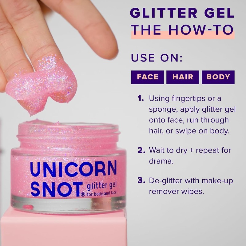 Unicorn Snot Glitter gel for body and face - pink