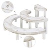 MyGift 3 Tier Cupcake Stand Whitewashed Wood Semicircle Dessert and