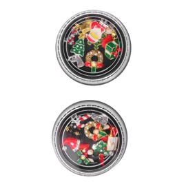 Mikinona Nail Decals 3D Rhinestones Alloy Manicure Decoration Set Christmas Style