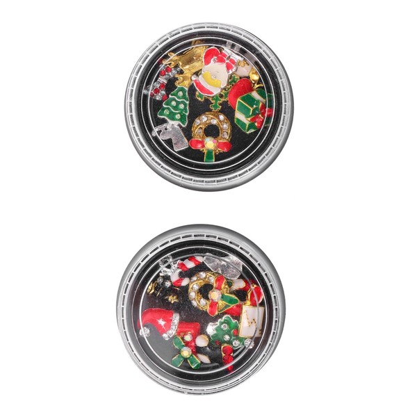 Mikinona Nail Decals 3D Rhinestones Alloy Manicure Decoration Set Christmas