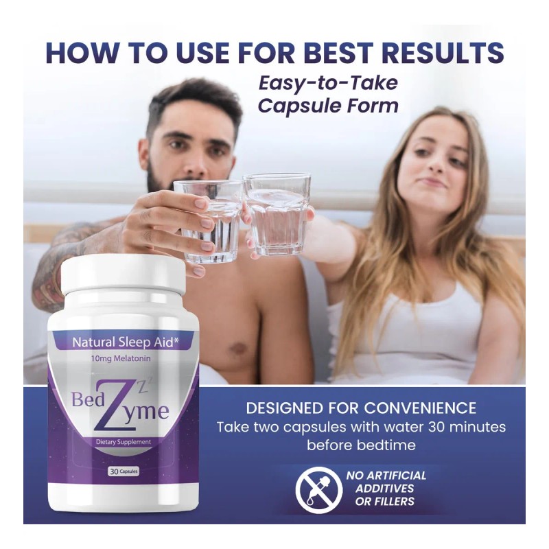 Bedzyme Suplemento Sueño 30 Cápsulas Con Melatonina 10 Mg