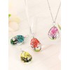 Junkin 36 Pcs Dried Flower Pendant Transparent Lacework Resin Beads