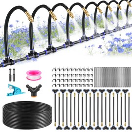 Garden Irrigation System 65FT with 20Pcs Adjustable Copper Nozzles