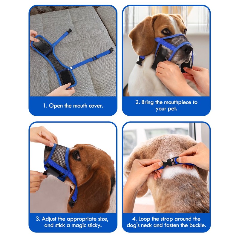 Dog Muzzle, Soft Air Mesh Muzzle for Small Medium Large