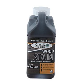 SamaN Interior Water Based Wood Stain - Natural Stain for Furniture, Moldings, Wood Paneling, Cabinets (Dark Walnut TEW-120-32, 32 oz)