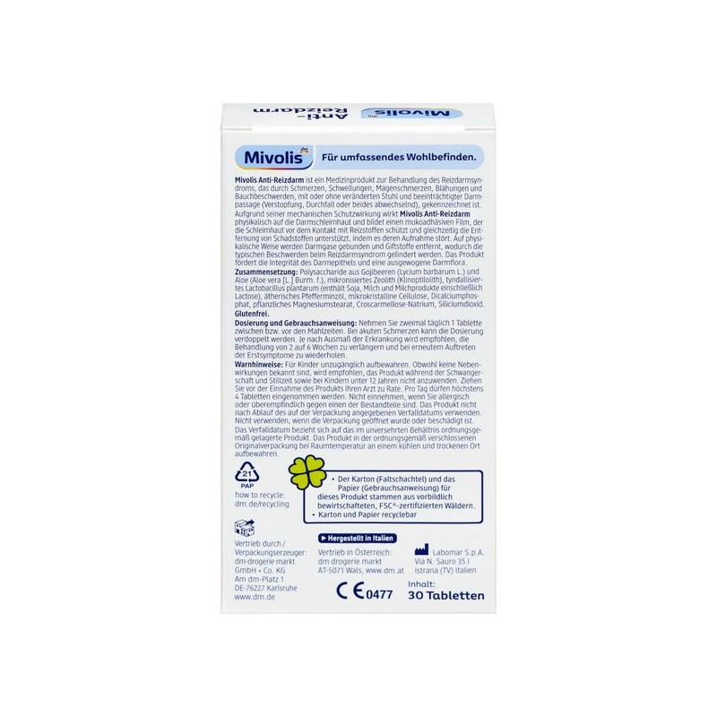 미볼리스 안티 과민성 장 30캡슐 Mivoliss Anti-Hypersensitivity Intestines 30 Capsules