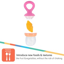 Nuby Nibbler Mesh First Soft Foods Feeder, 2pk, Pink & Purple