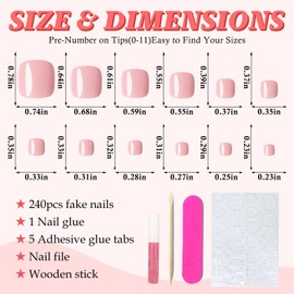 LuckForever 168pc Press on Toenails Women Fake Toe Nails with Glue Adhesive Tabs, Nude Tan Fake Toenails Press on Nail Toe Acrylic Nail Tips Short Square False Toenails Artificial Toe Nails Press on