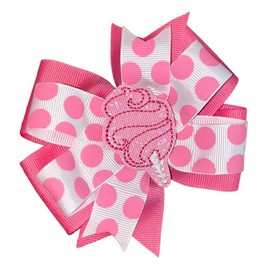 Cotton Candy Pinwheel Hair Bow 4" Pink