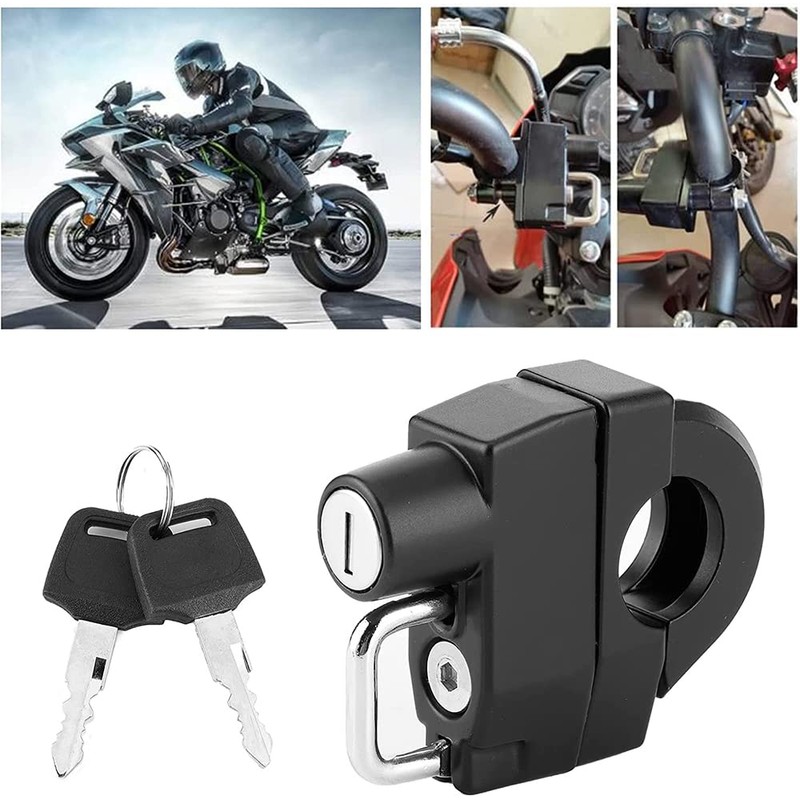 DFsucces Universal Helmet Lock for 22mm-28mm Handlebar Helmet Holder with