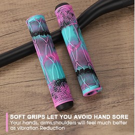 Scooter Grips - Mixed Color Bike Bicycle MTB Scooter Handlebar Grips | 160mm Soft Handle Grips for Pro Stunt Kick Scooter, BMX Bikes,Mountain Bike (A Black Rainbow)