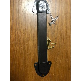 Antique Trunk Hardware-One Leather Trunk Handle, 2 Metal end caps & Nails-BH