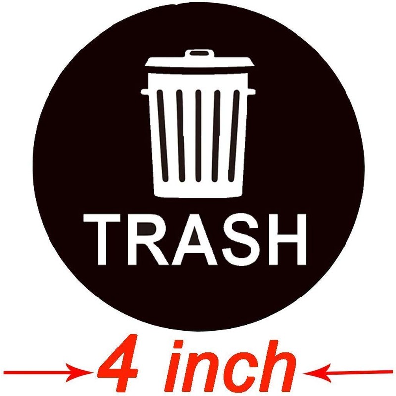 Recycle Sticker Trash Bin Label 8 Pack-4"x4"-Waterproof Organize & Coordinate