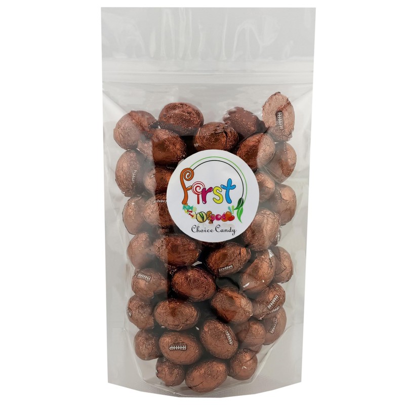 FirstChoiceCandy Milk Chocolate Foil Wrapped Balls (Footballs, 2 Pound (Pack