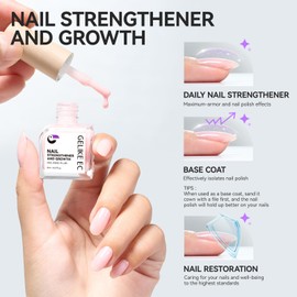 Gelike EC Nail Growth Treatment: Natural Nail Strengthener for Weak and Damaged Nails, Protein Nail Hardener for Home Salon Work, Pink
