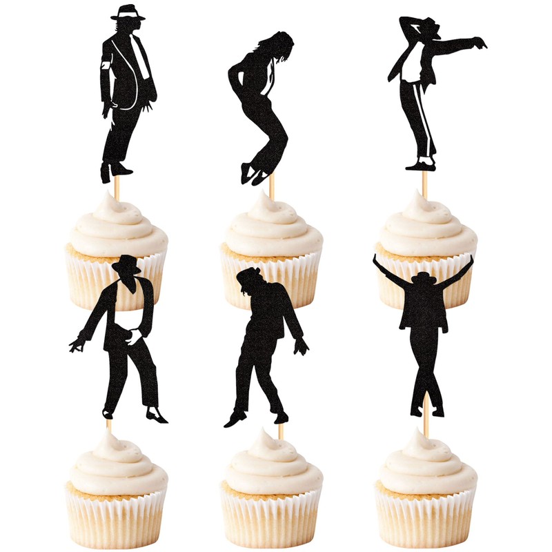 Blumomon 30 pezzi Toppers per cupcake danzere jazz con glitter