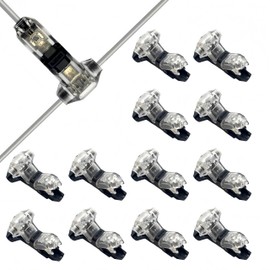 12 Pcs T Tap Wire Connectors, 1 Pin 1 Way No-Stripping Quick Wire Splice Connectors, Low Voltage T Tap Connectors for 18-22 AWG LED, Audio, Vehicles, Electrical, Etc