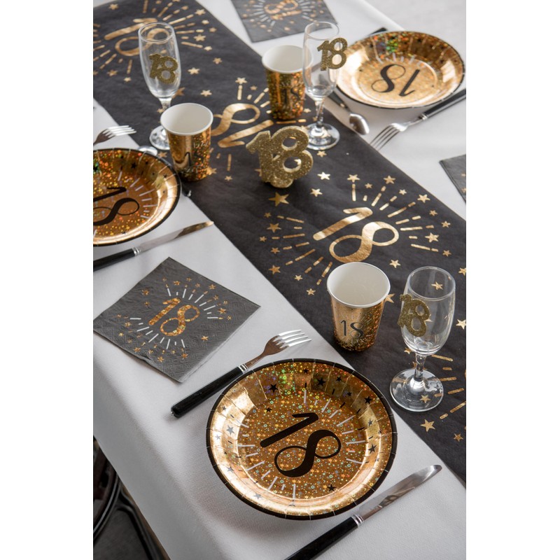 Santex Gold Sparkling BLACK age 50 Napkins
