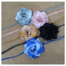 SHTGOI Women's Flower Belt, Chiffon Flower Bridal Belt, Adjustable Tassel Belt, Woven Belt Waistband, Flower Wreath, Vintage Waist Belt, Waist Belt, Decoration for Festival, Party, Wedding, Beach, 150