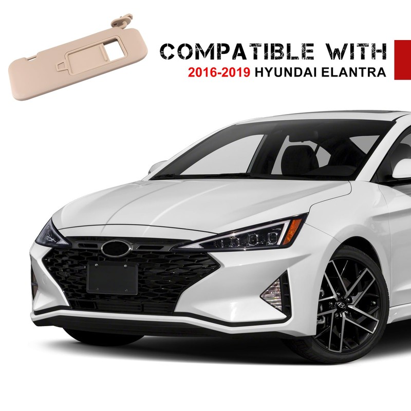 PEVAST Left Driver Side Sun Visor Compatible with Hyundai Elantra