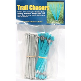 Trail Chasers Ground Markers Pkg of 25 Blue 6 Inch Marking Whiskers with Lightweight, Non-Rust, Aluminum Stakes