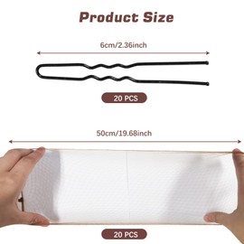 20 PCS Bun Nets Brown, Hair Net with 20 PCS U-Shaped Clips Hair Nets for Buns Ballet Hair Net, for Girls Ladies, Elastic and Stretchable