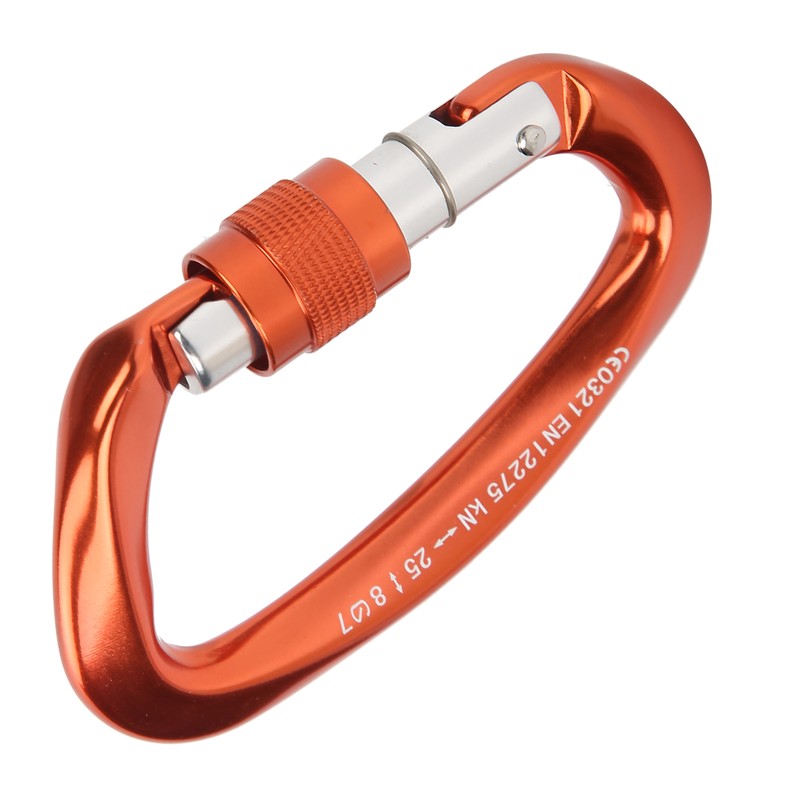 Mountaineering D Locking Carabiner Clips Alloy Heavy Duty Carabiner for