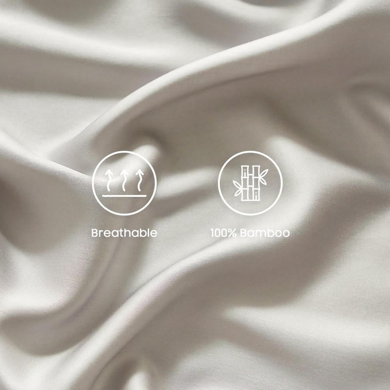Wake In Cloud - 100% Bamboo Fitted Sheet Set, 3