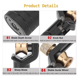 Transverse Armoured Cable Stripper, 2 Cutting Methods Electric Wire Stripper with Incisive Blade and Adjustable Depth, Wide Application Wire Stripping Tool