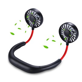 Neck Fan Portable Face Fan Personal USB Hands-Free Mini Wearable Sports Handheld Cooling Small New Fans Around Your Neck for Travel Office Room Household Outdoor Sports