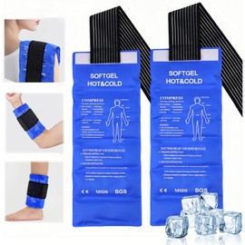Compresas de Gel Frio,Bolsa de Hielo Grande,Paquetes de Hielo Deportivos,Compresa Fría con Banda Ajustable, Bolsa para Frio o Calor Reutilizable,Cold Pack Durable Resistente al Agua