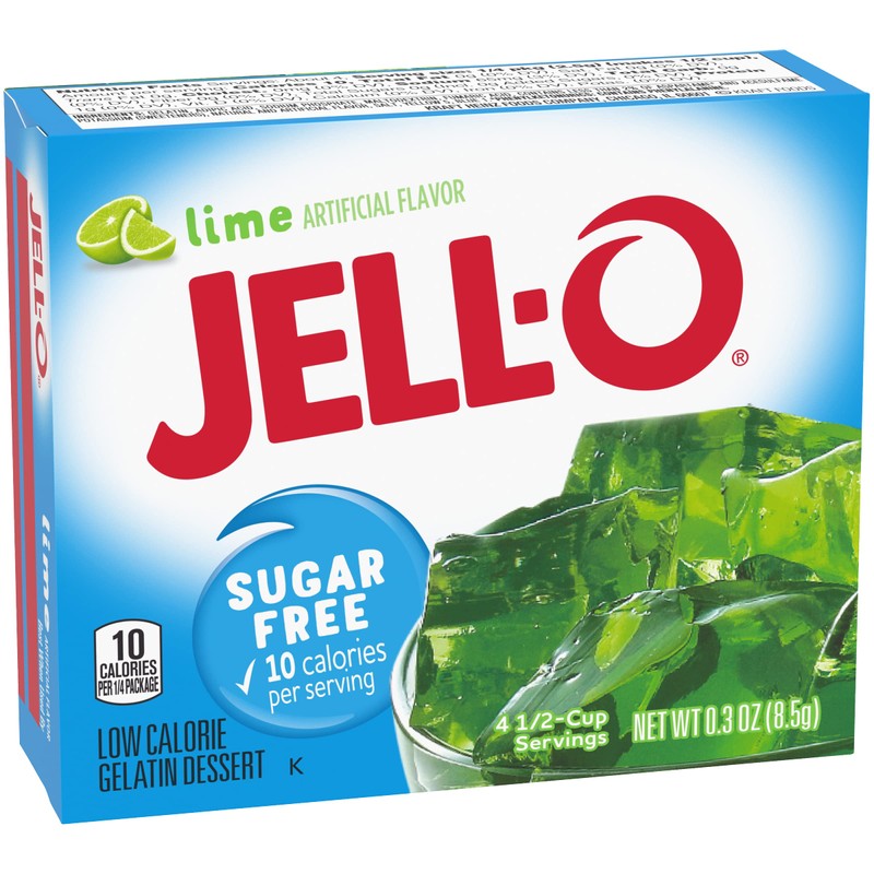 Jell-O Lime Sugar-Free Gelatin Mix (0.3 oz Boxes, Pack of