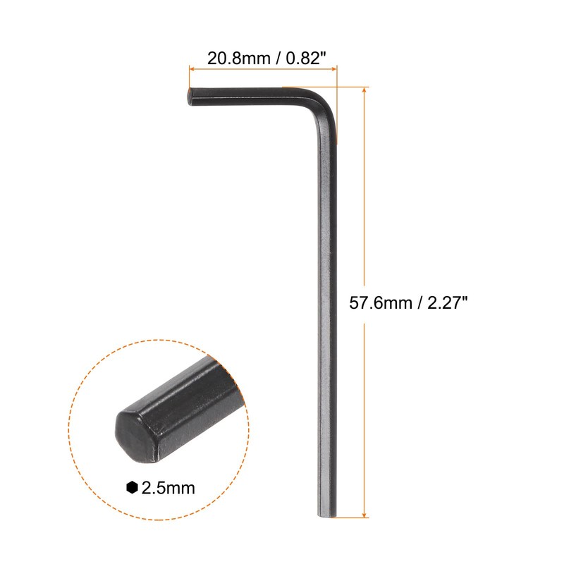 sourcing map 30pcs Hex Key Wrench 2.5mm Metric CR-V L