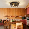 ZHU YAN Farmhouse Ceiling Light,Hallway Light Fixtures Ceiling,Rustic Metal Black