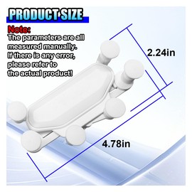 GAOLAOSY Car Air Vent Phone Holder, Adjustable Angle Gravity Auto-Locking Phone Mount with Silicone Clamp, Universal Anti-Shake Auto Cellphone Bracket for Most Cars, Trucks, SUVs (White)