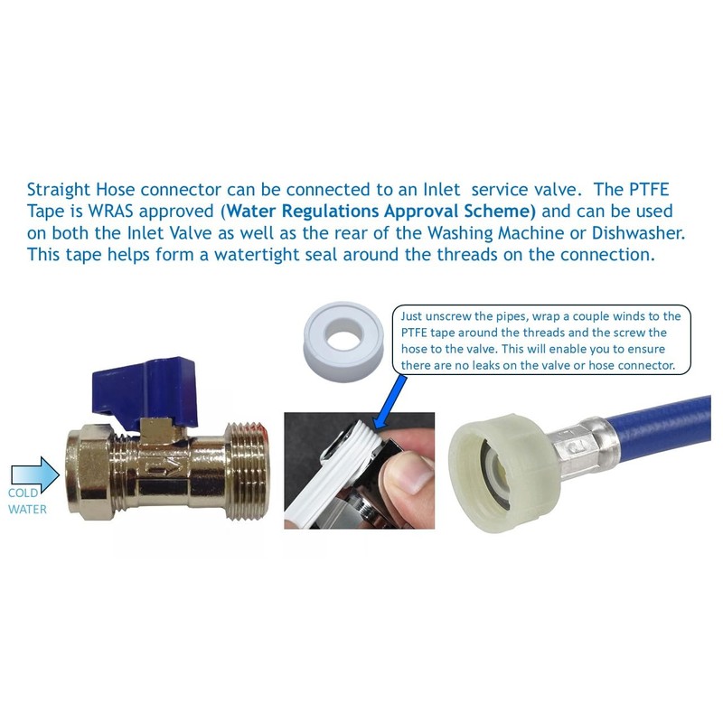 Lokhand Washing Machine and Dishwasher Water Inlet Hose, 2.5 Metres,